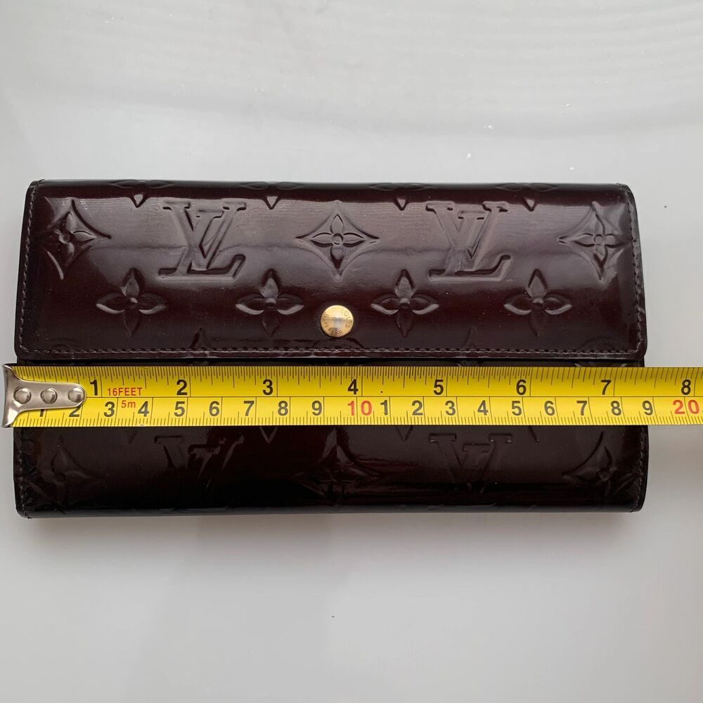 Louis Vuitton vernis patent Leather amarante long wallet tn0191 authentic with - Picture 8 of 9